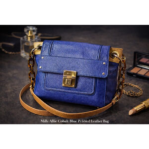 Milly Allie Cobalt Blue Bag with Tortoiseshell Chain Strap